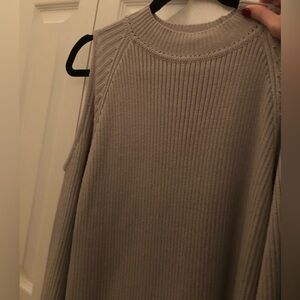 Light gray/blue cold shoulder sweater